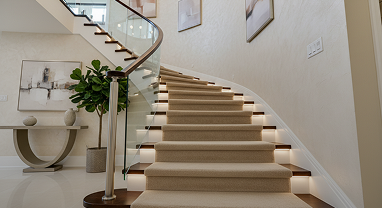 Professional stair carpet installation in Kitchener home