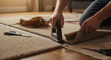 Professional stair carpet installation in Kitchener home
