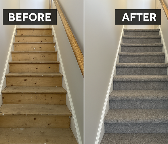 Professional stair carpet installation in Kitchener home